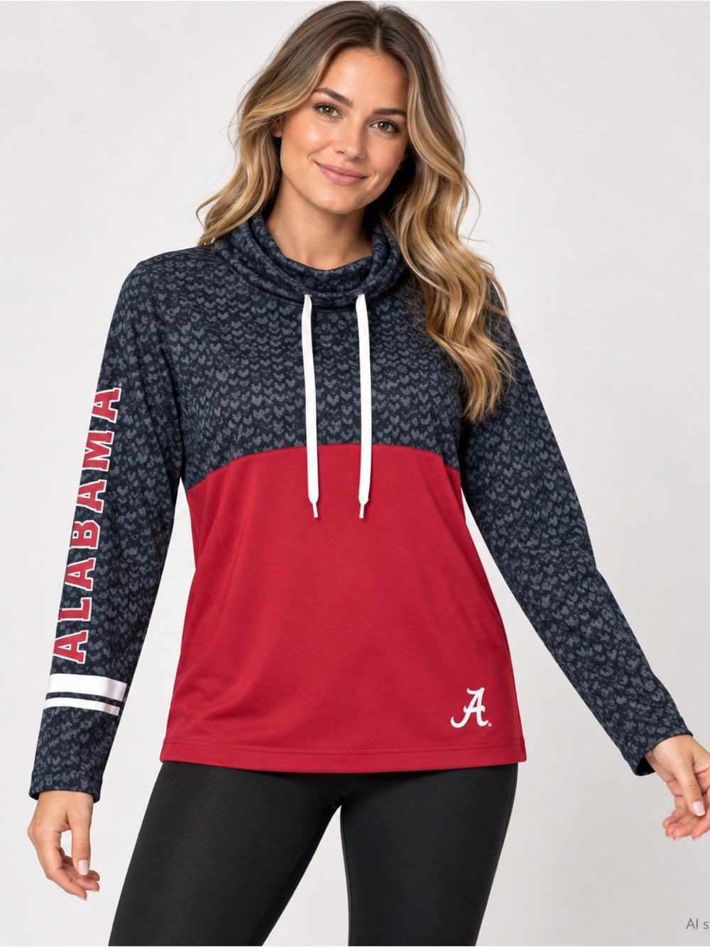 Colosseum Alabama Crimson Tide Cowl Neck Colorblock Pullover Women’s
